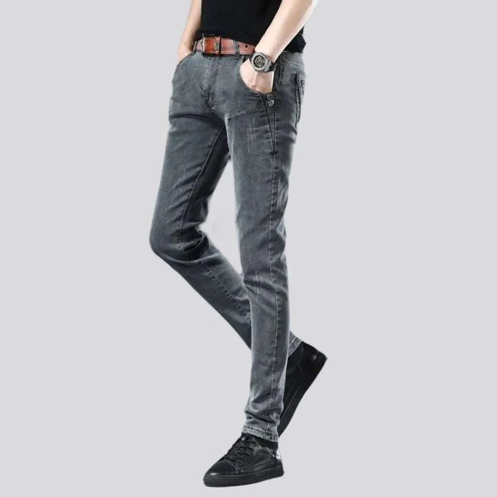 Street men's mid-waist jeans