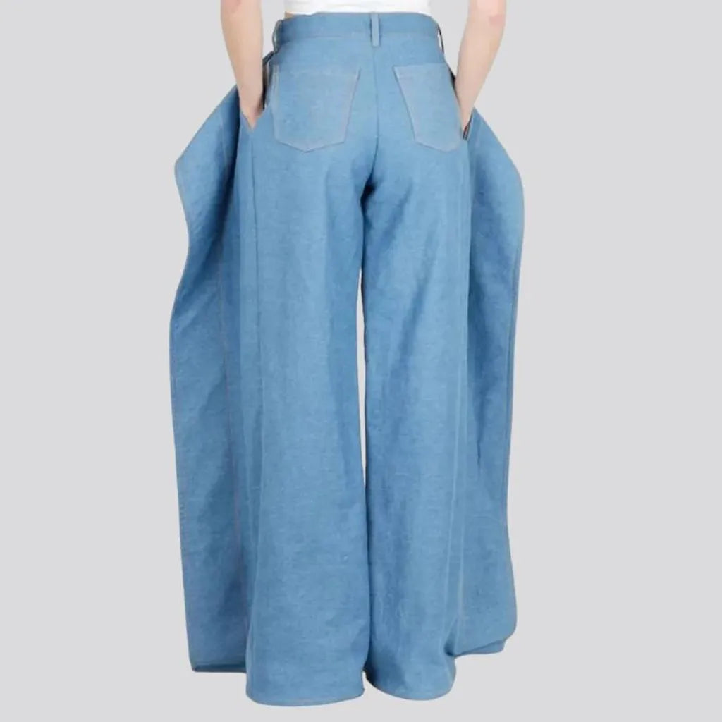 Layered high-waist jeans for women