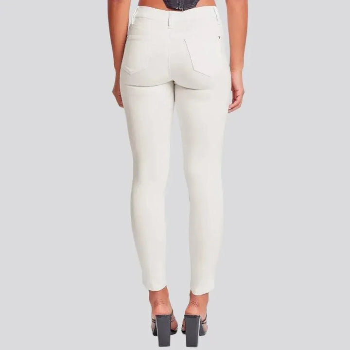 High-waist women's monochrome jeans