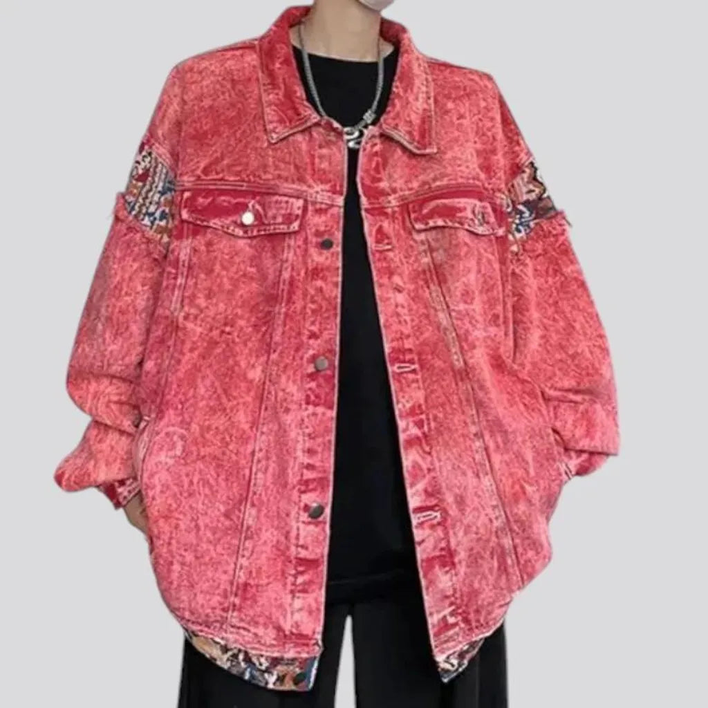 Grunge style men's denim jacket