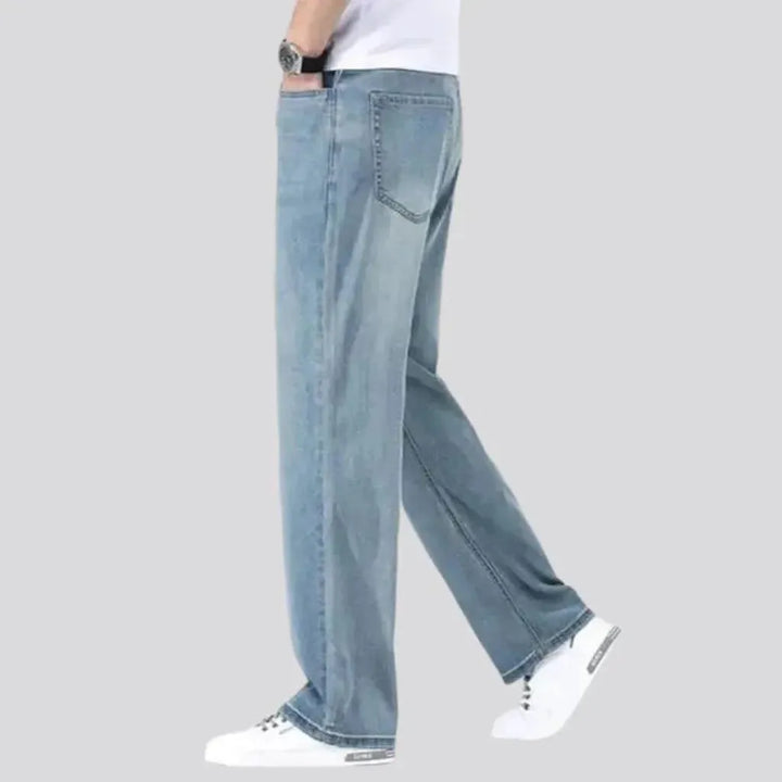 High-waist men's ultra-thin jeans