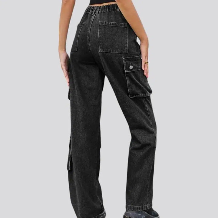 Fashion stonewashed denim pants for women