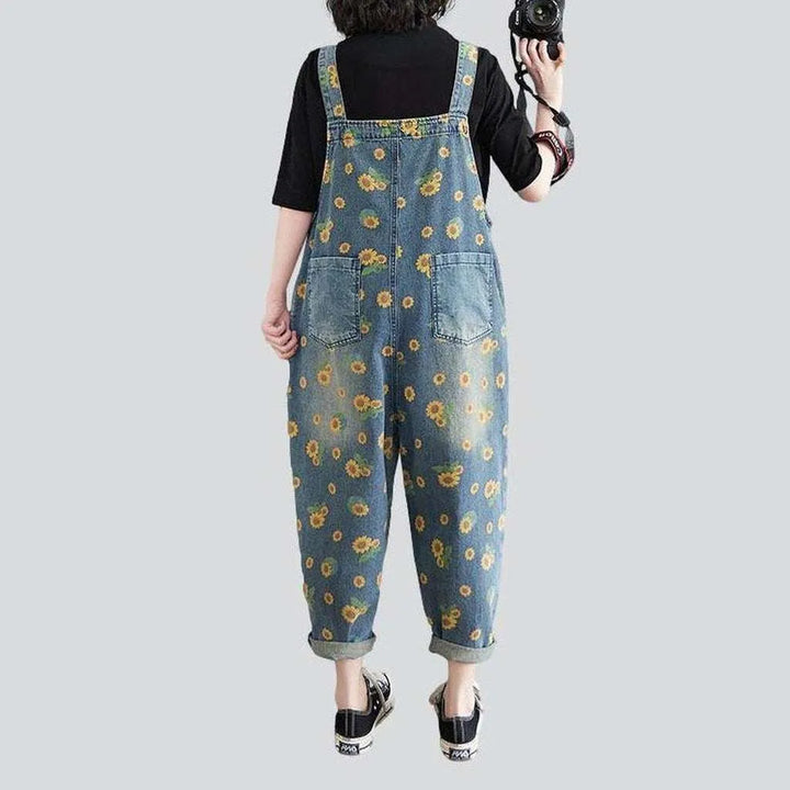 Women's painted denim overall