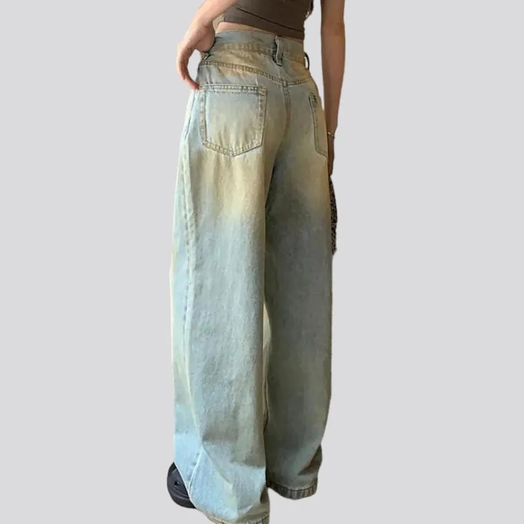 Vintage women's painted jeans