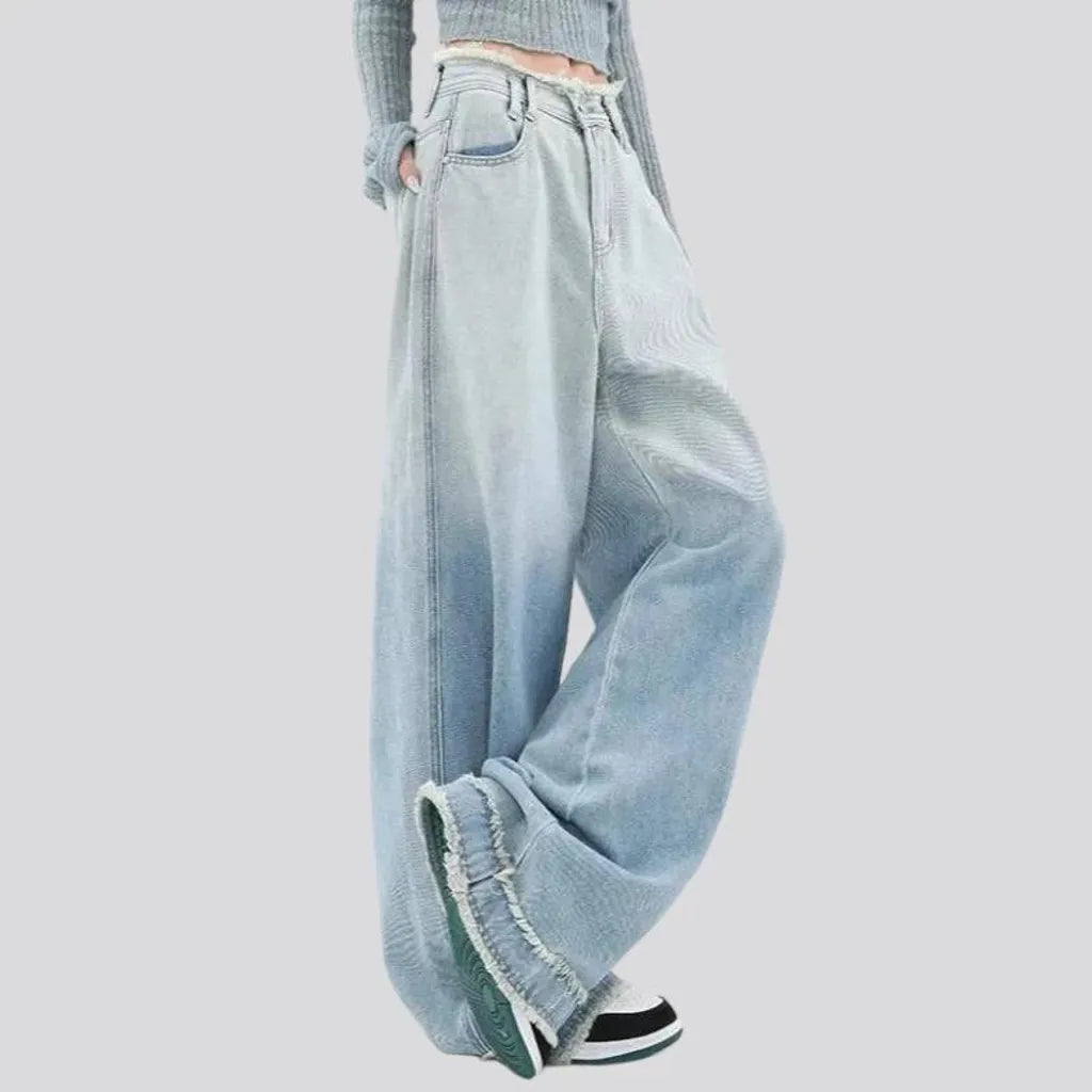 Baggy women's gradient jeans