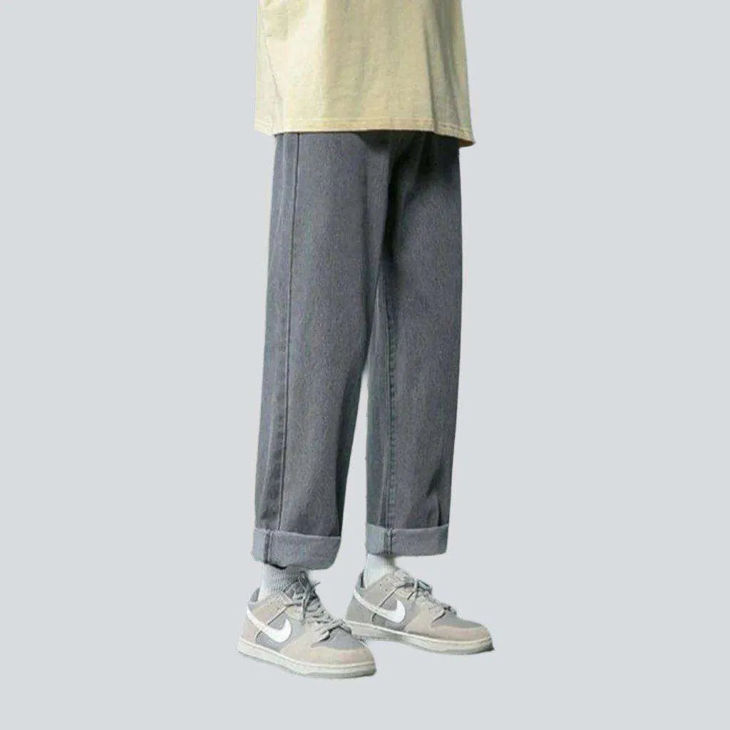 Korean streetwear loose denim pants