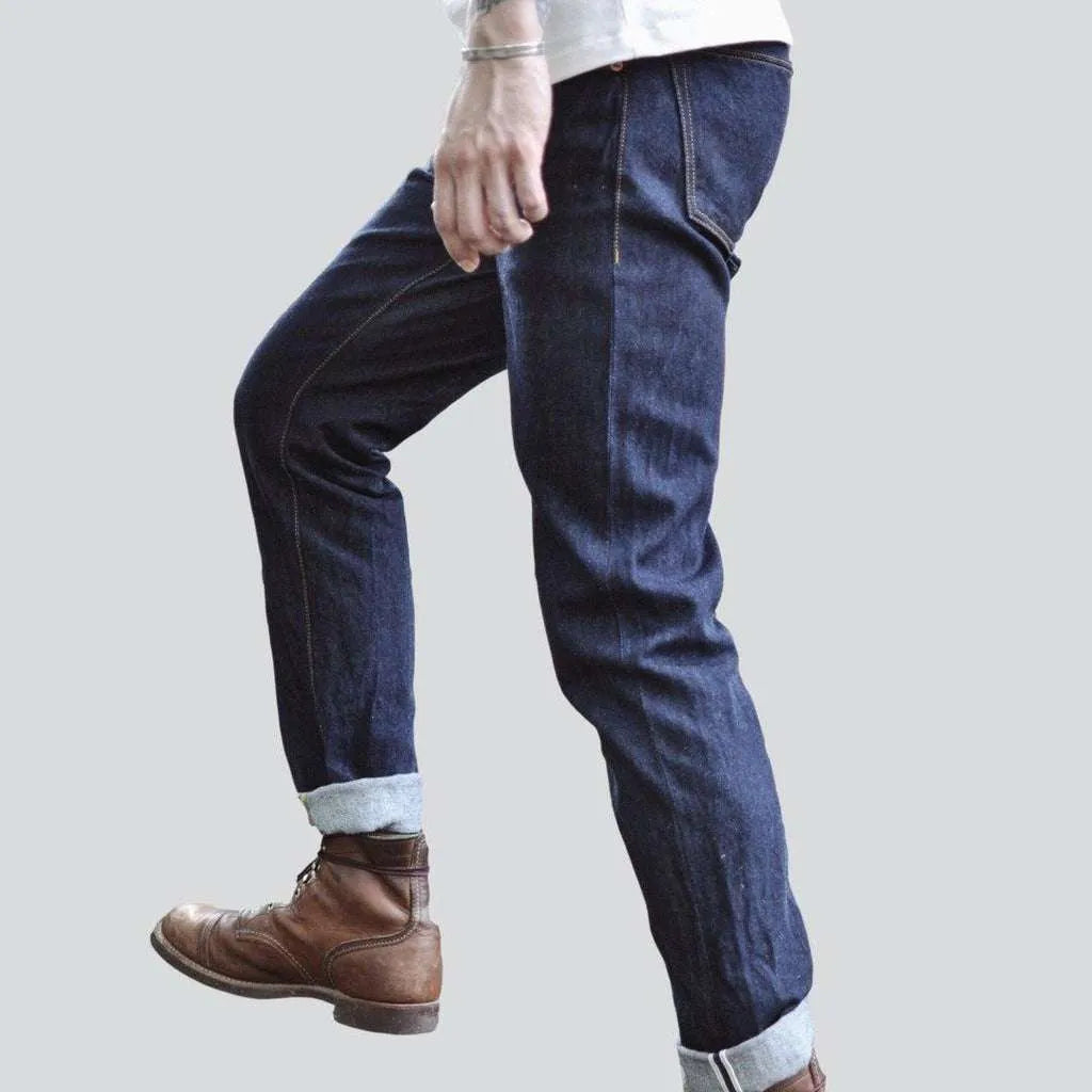 High-quality indigo men's jeans