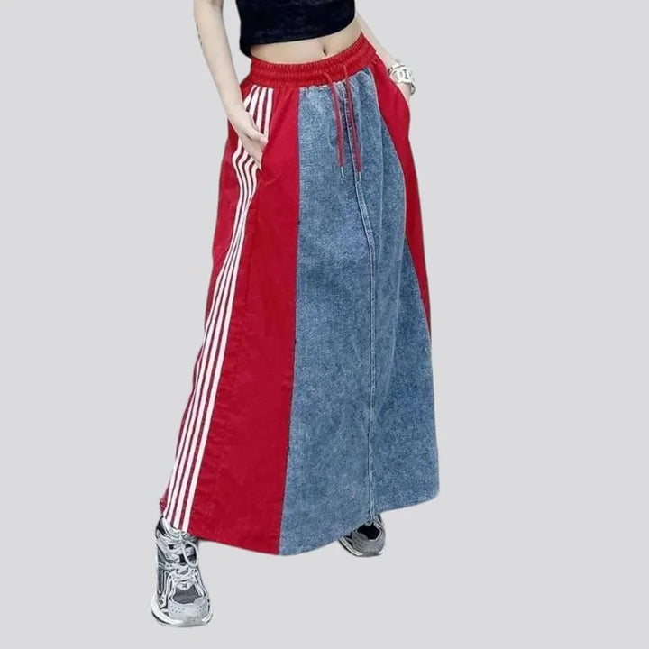 Side-bands women's jeans skirt