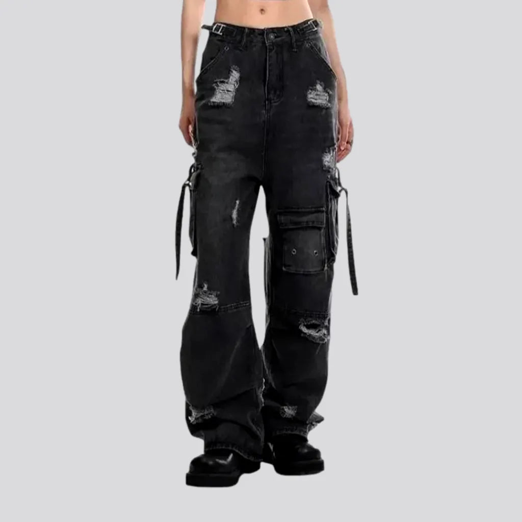 Baggy distressed grunge jeans for ladies - Jeans4you.shop