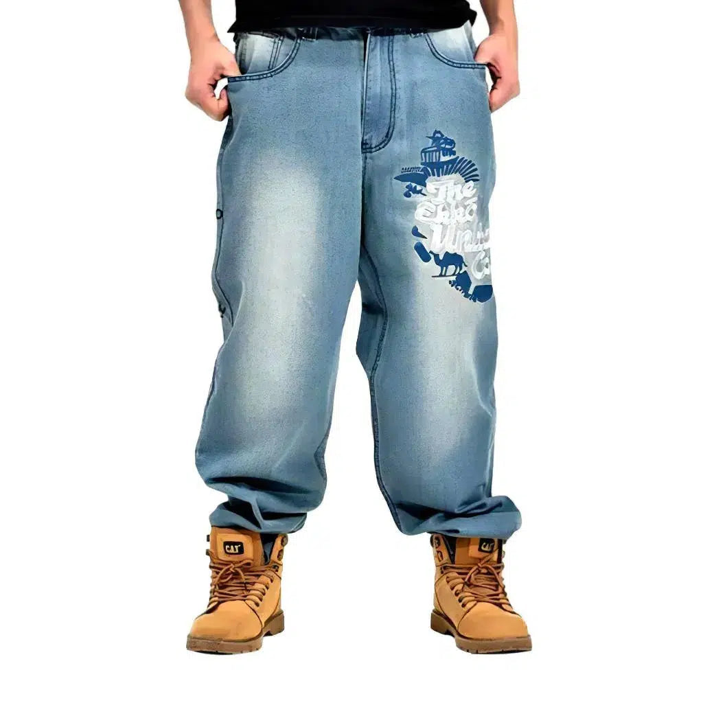 Baggy light-wash jeans
 for men