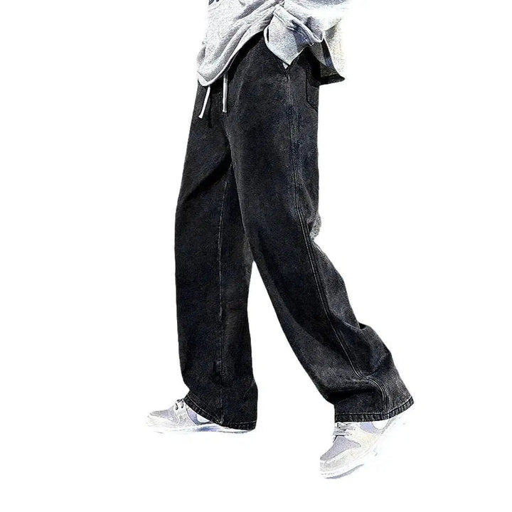 Baggy men's floor-length jeans