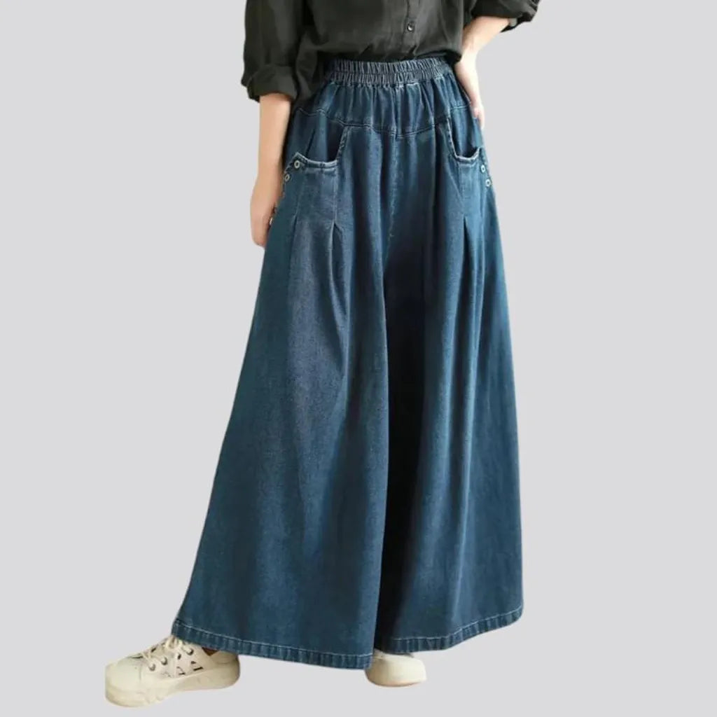 Culottes street denim pants
 for ladies