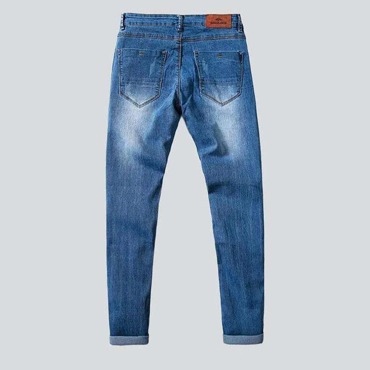 Sanded color jeans for men