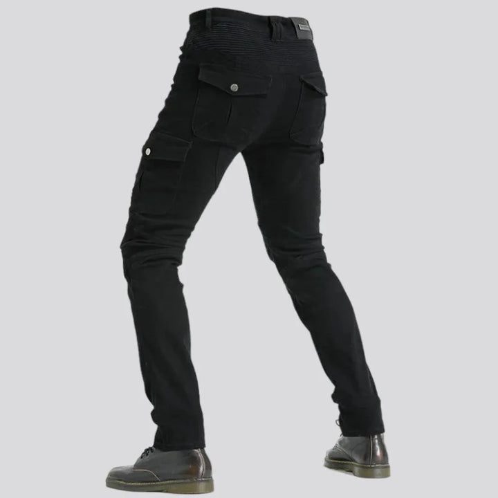 Slim moto men's denim pants