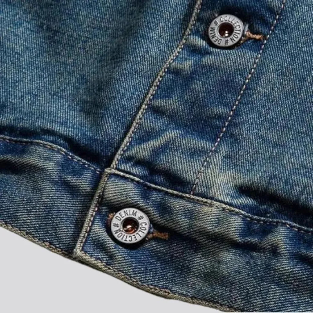 Retro fit denim jacket for men