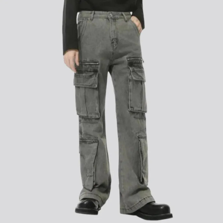 Fashionable faded men's jeans