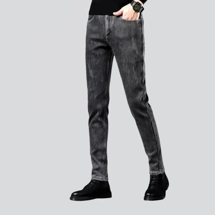 Stretchable warm men's jeans