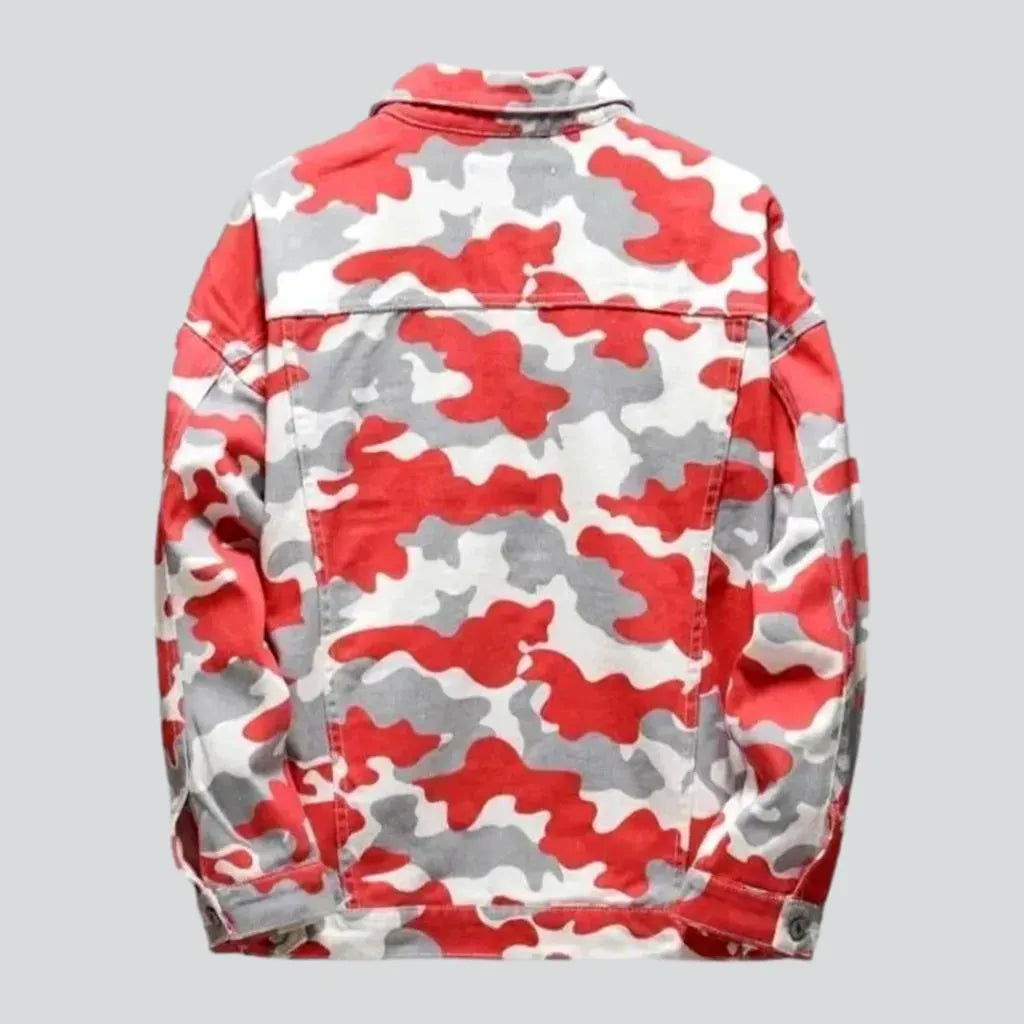 Camouflage men's jean jacket