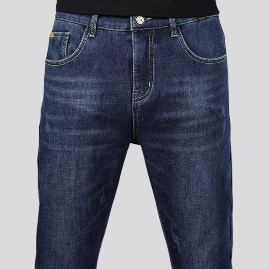 Dark faded casual style men's jeans