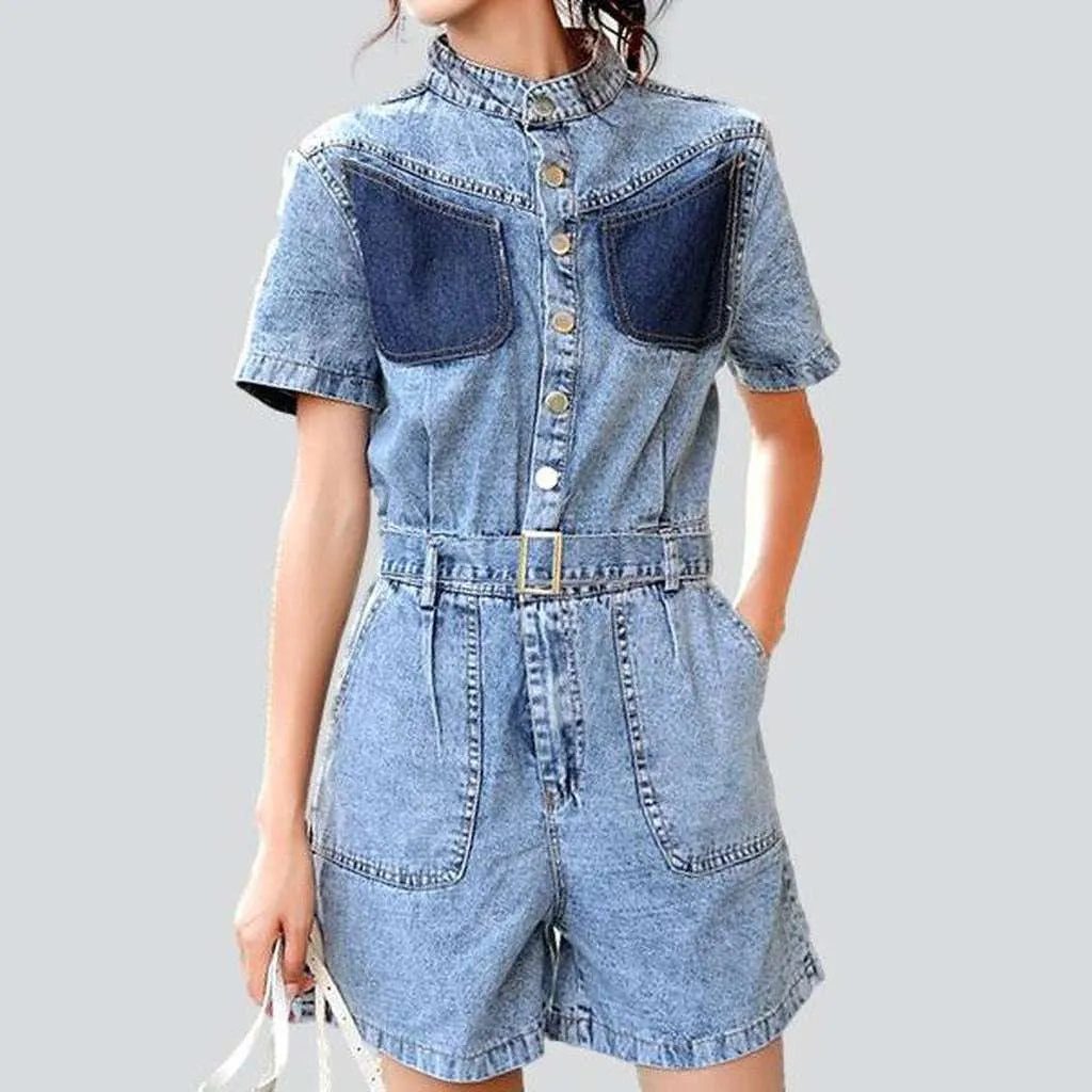 Y2k women's loose jean romper