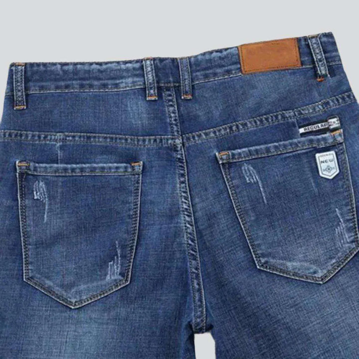 Casual slim men's denim shorts