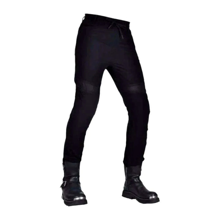 Biker mid-waist men's denim pants