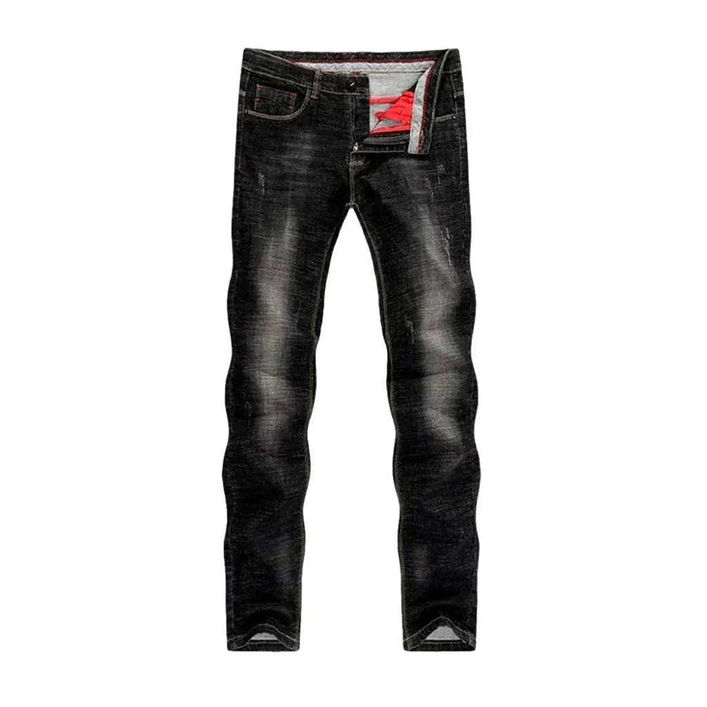 Black sanded jeans for men