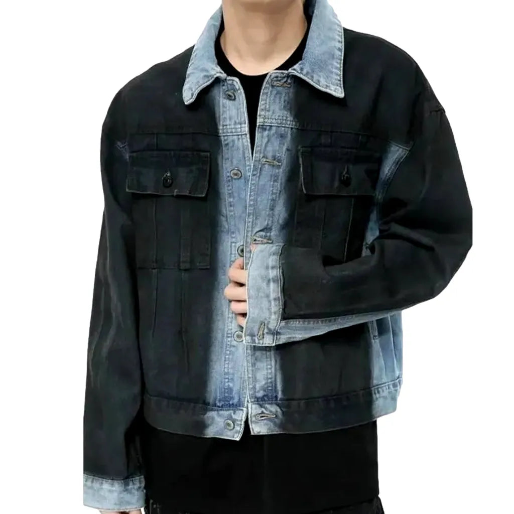 Black y2k men's denim jacket