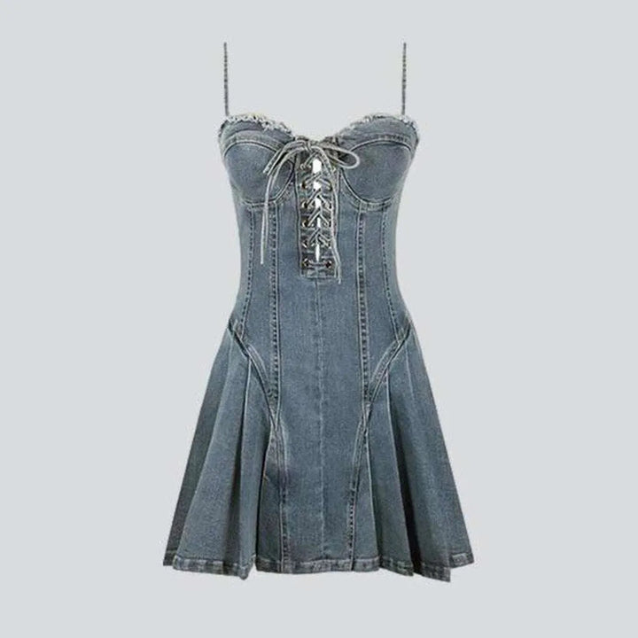 Bleached 90s skater denim dress | Jeans4you.shop