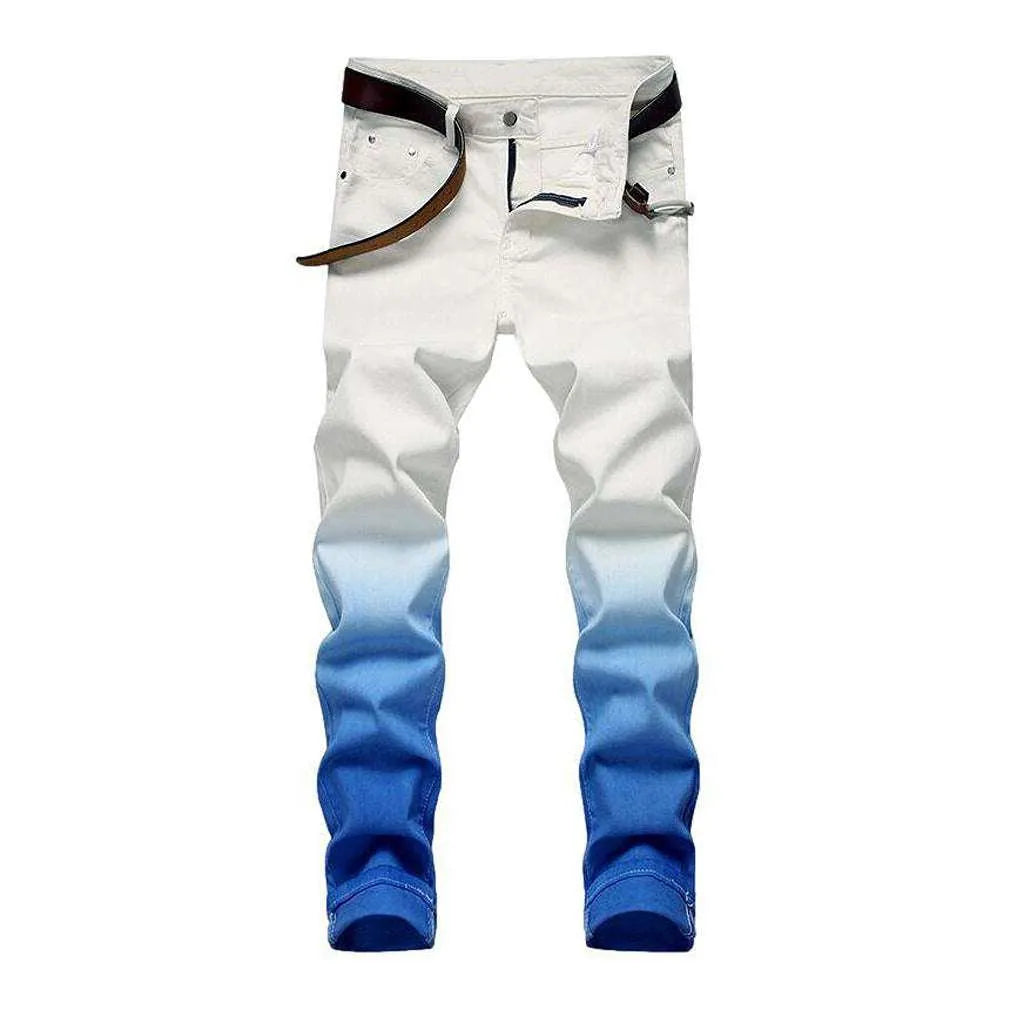 Blue contrast white men's jeans