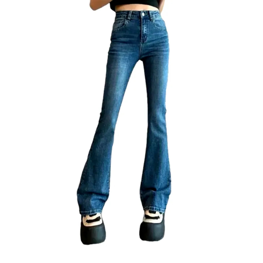 Bootcut sanded jeans for women