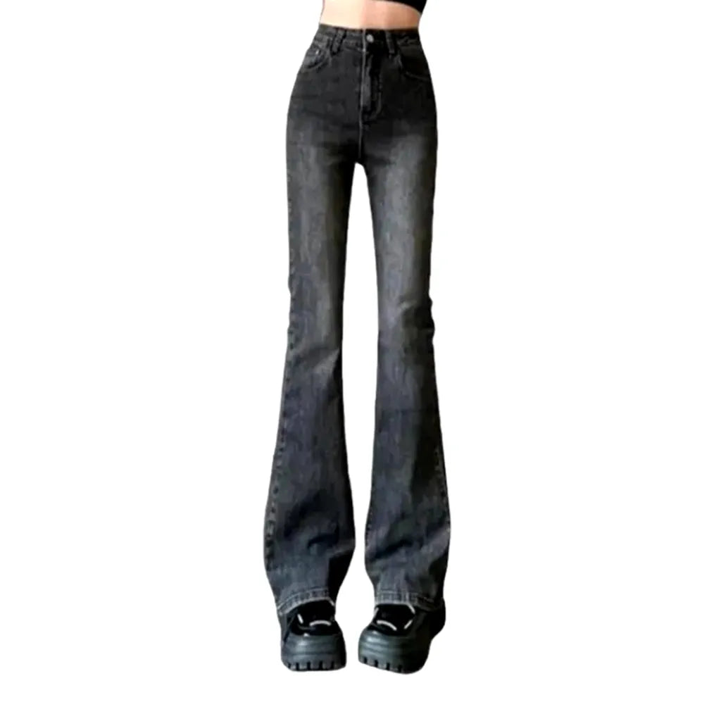 Bootcut sanded jeans for women