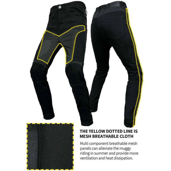 Breathable men's biker jeans