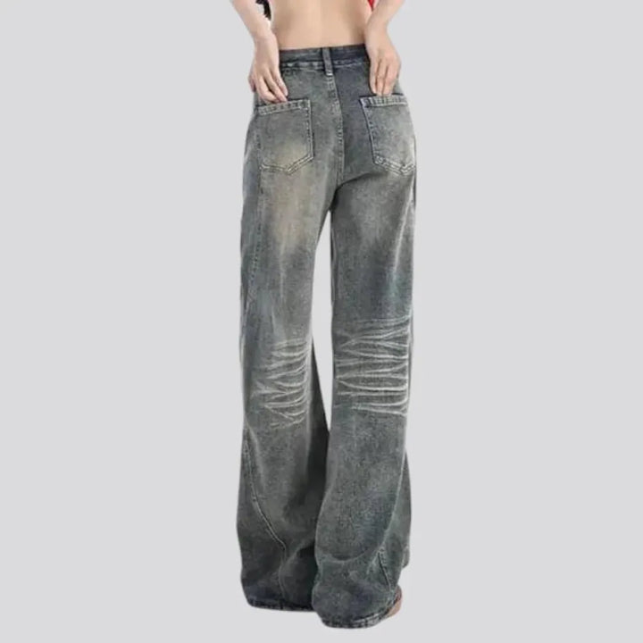 Vintage women's whiskered jeans