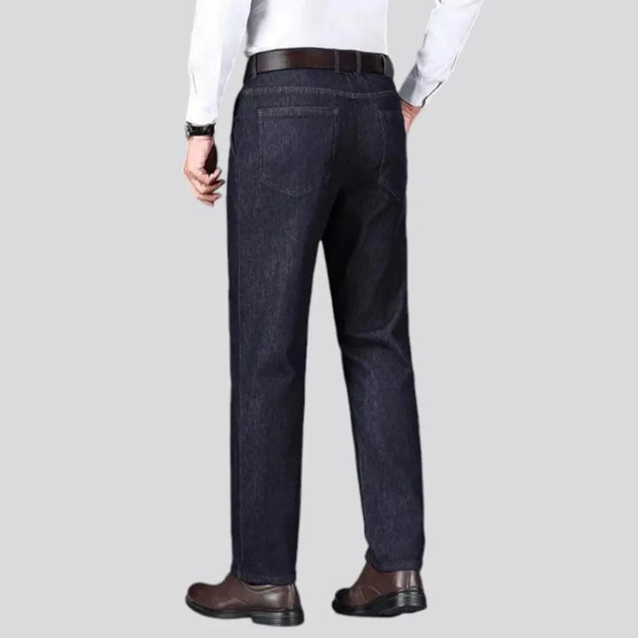 Monochrome straight fit casual jeans for men