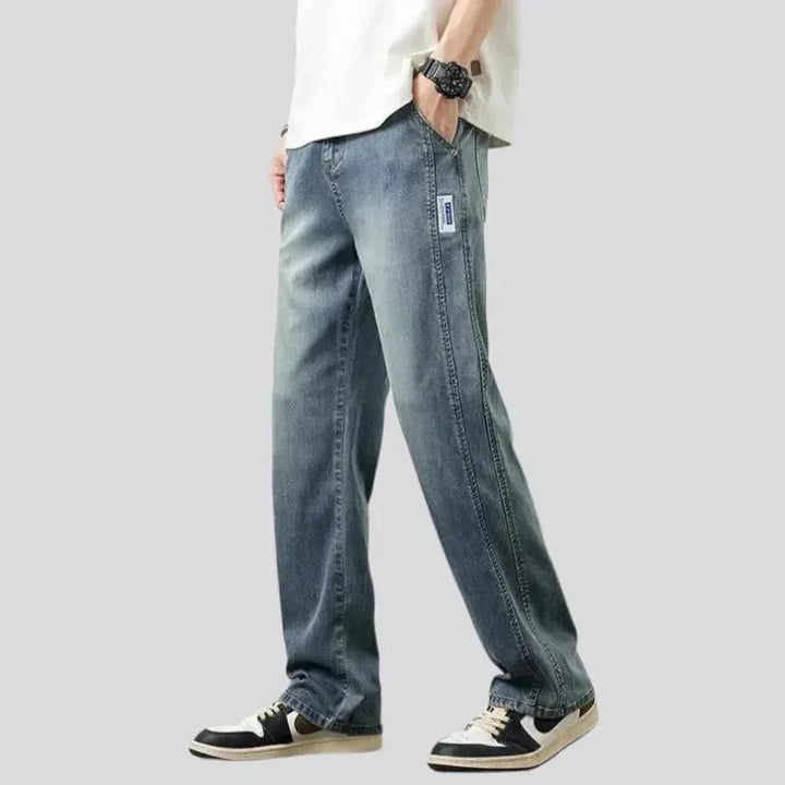 Men's double-side-stitching jeans