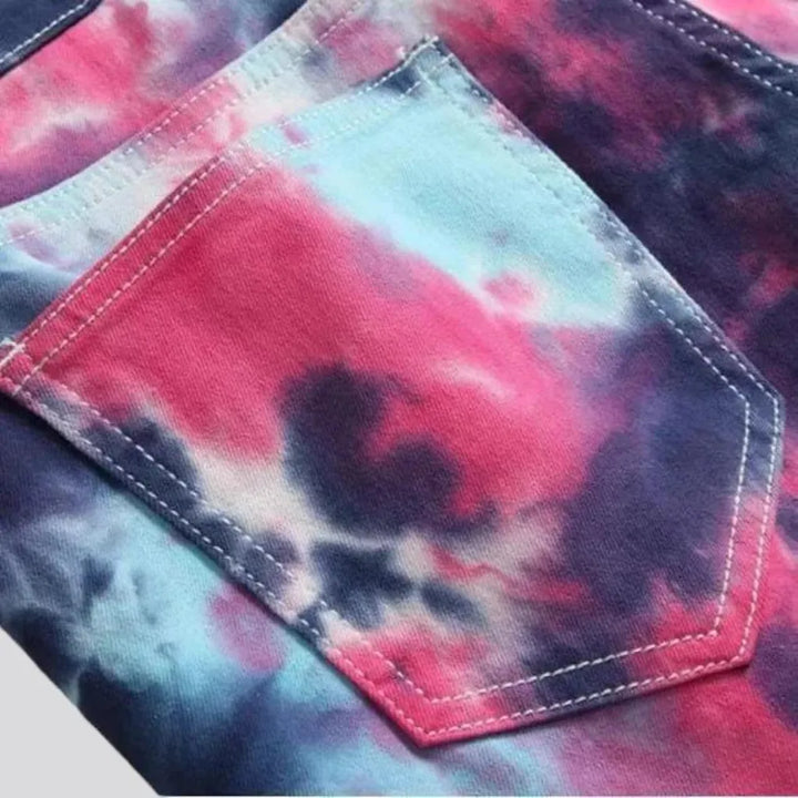 Y2k men's tie-dyed jeans