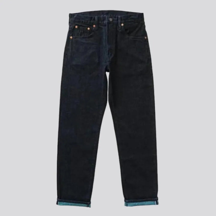 Selvedge straight jeans
 for men