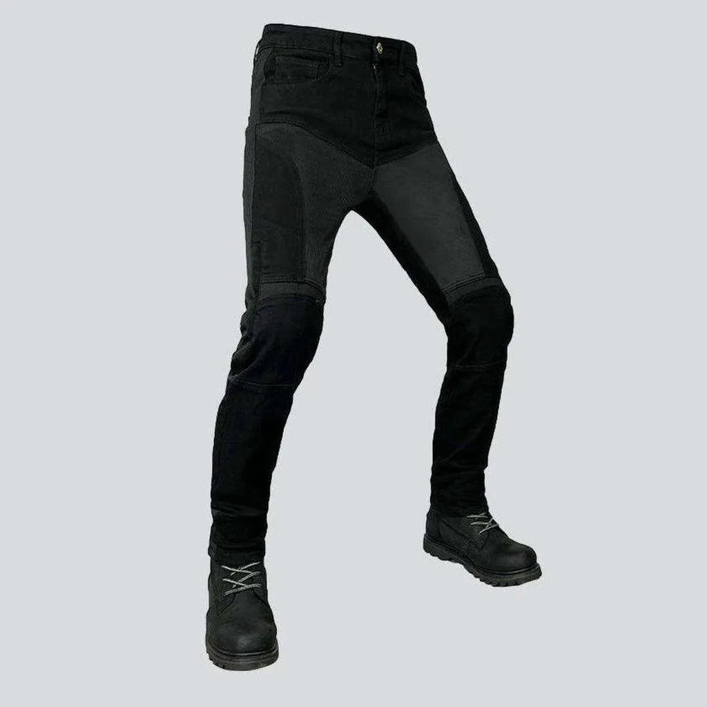 Breathable men's biker jeans