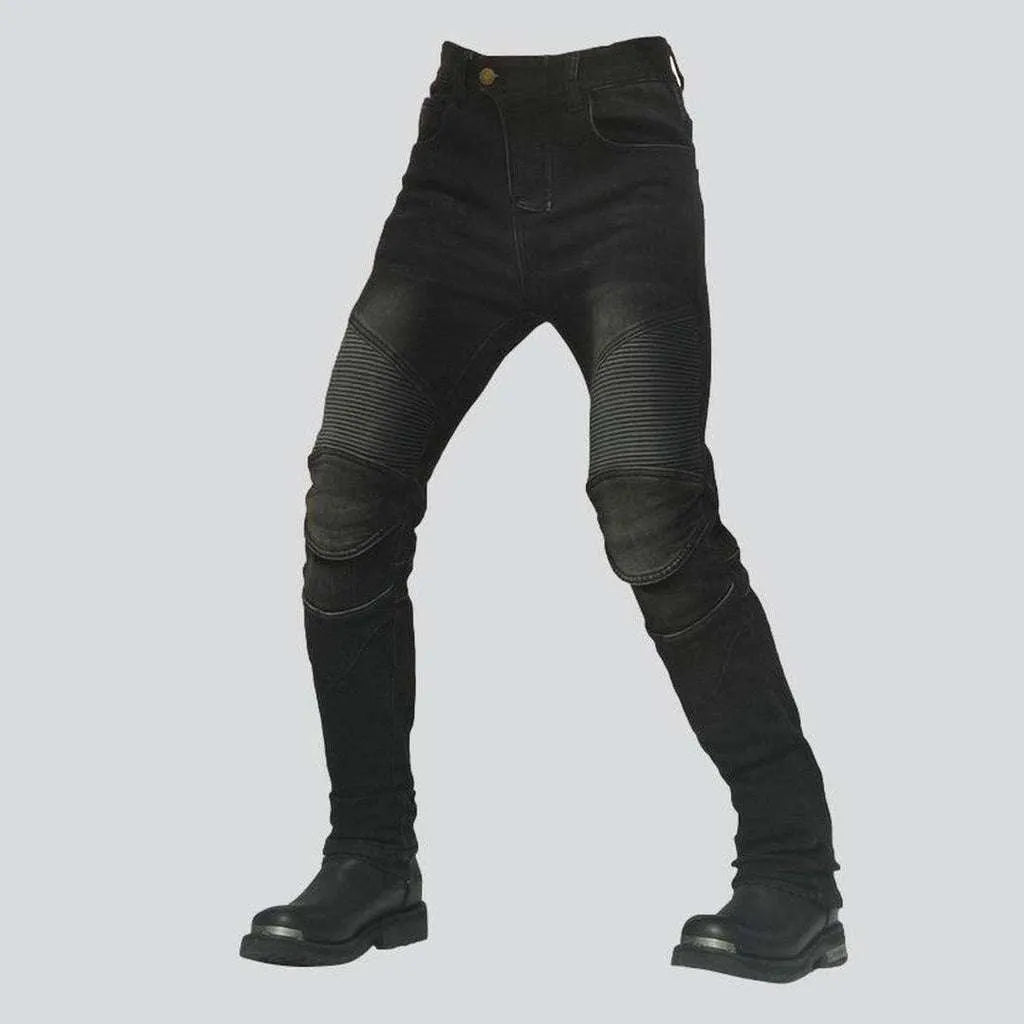 Waterproof winter men's biker jeans