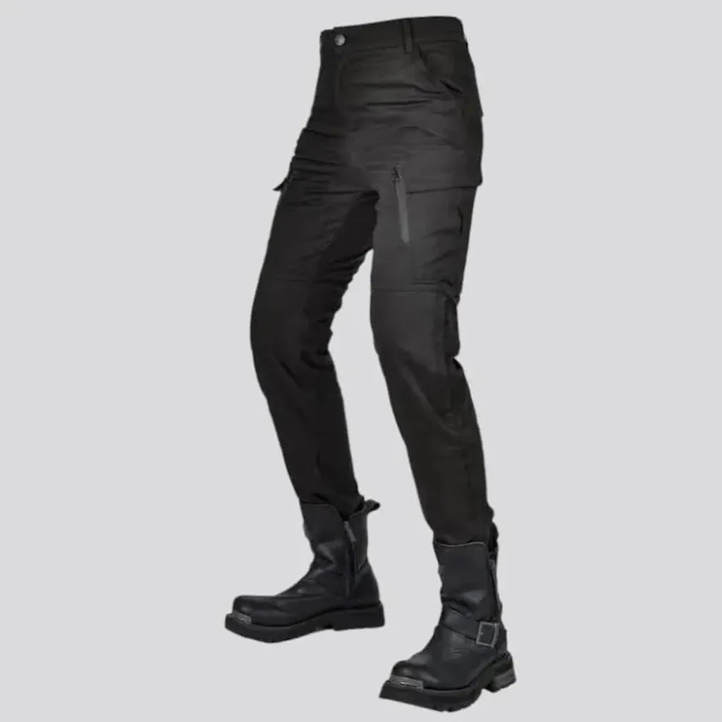 High-waist protective biker jean pants