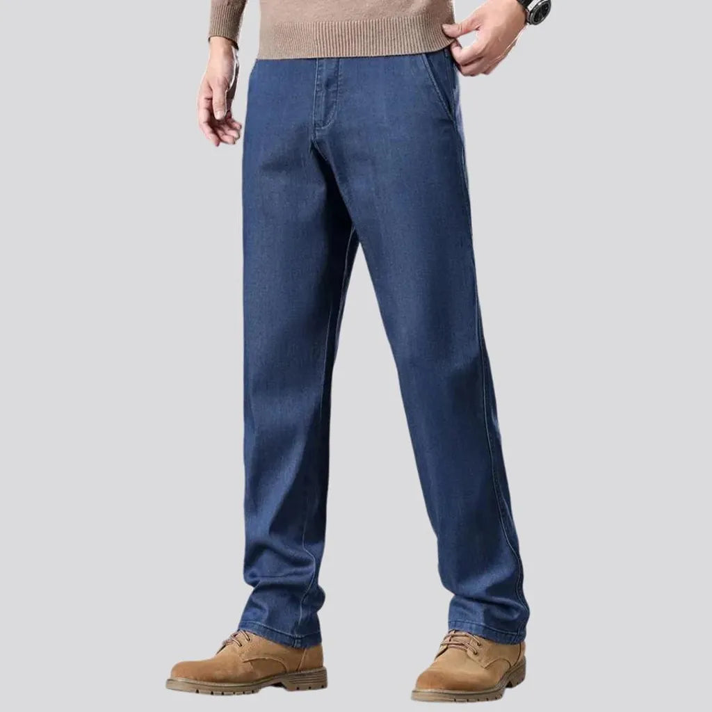 Classic straight fit dark men's jeans