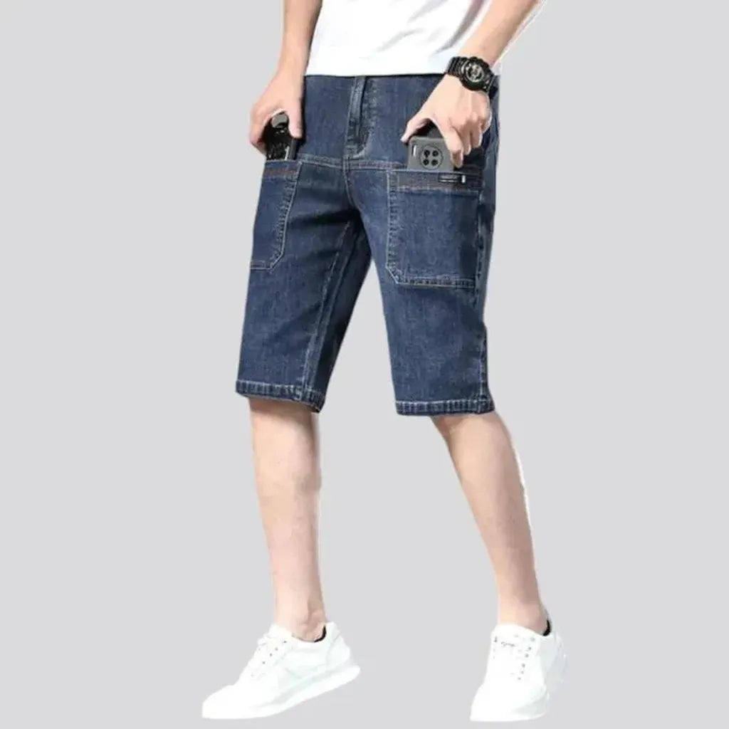 Knee-length fashion denim shorts for men