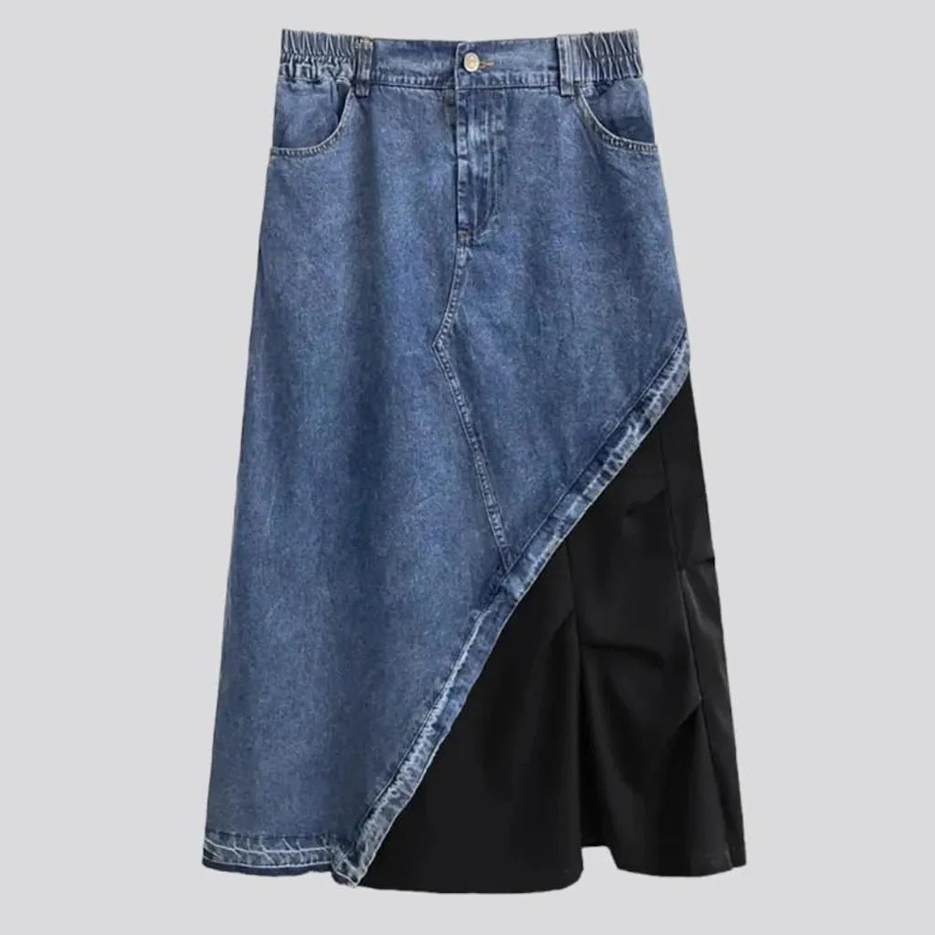 Asymmetric fashion jeans skirt
 for ladies