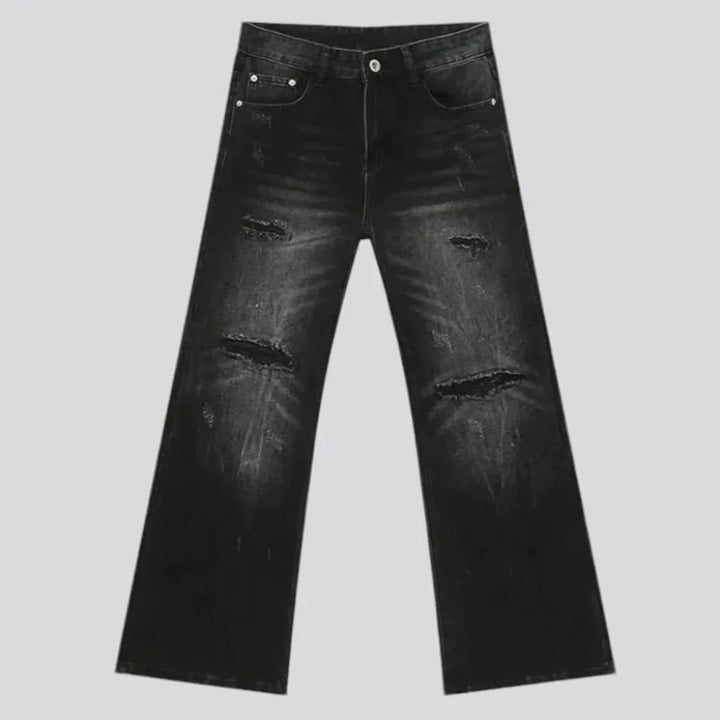 Grunge sanded fashion men's jeans