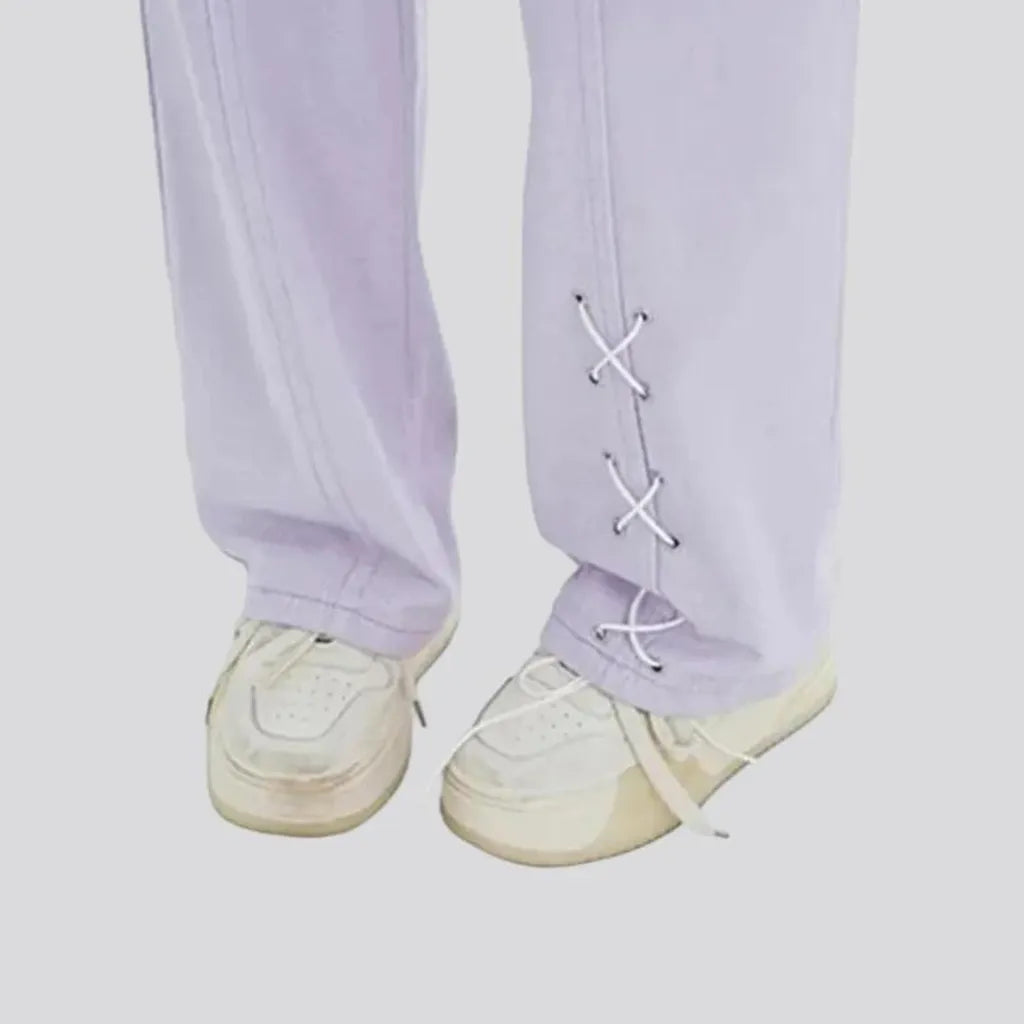 Y2k violet-hue jeans for ladies