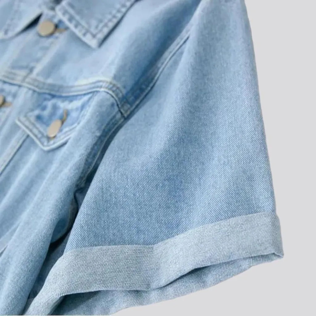 Long light-wash denim dress
 for women