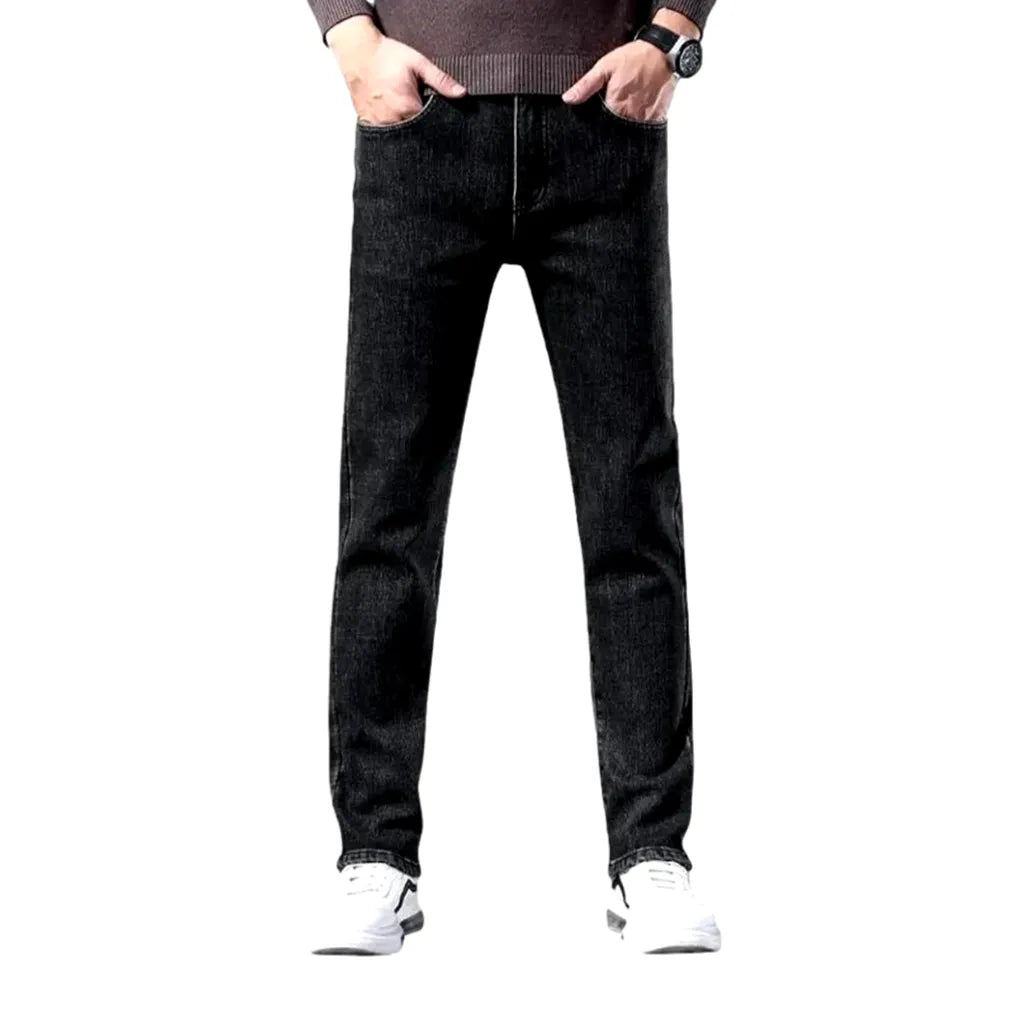 Soft Stretchy Men's Jeans - Black