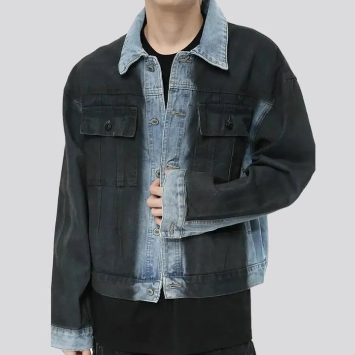 Black y2k men's denim jacket