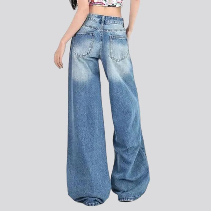 Baggy floor-length jeans
 for women